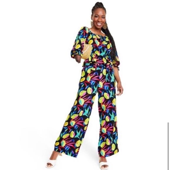 Tabitha Brown for Target NWT 1X Bardot Off the Shoulder Top Lemon Print - Picture 10 of 11